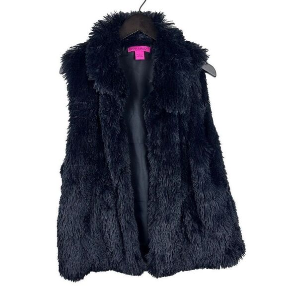 Betsy Johnson faux fur vest size L - Picture 1 of 4